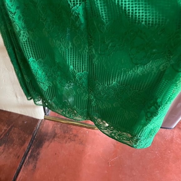 GANNI Green Cutout Twisted Lace Midi Dress Long Sleeve  36 - Picture 5 of 10